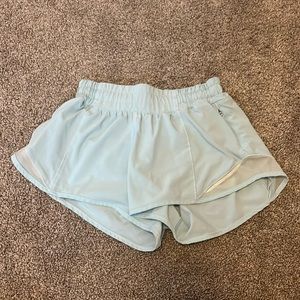 Light Blue Lululemon Hotty Hot Shorts Size 2